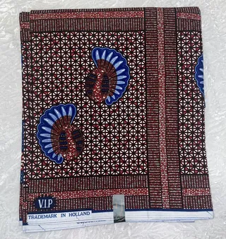 African Ankara Fabric Brown Multi Abstract Bird Vip Upfrica - African & Ankara Styles - main product image