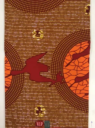 African Ankara Fabric Red Orange Brown Vip Upfrica | Upfrica United - African & Ankara Styles - main product image