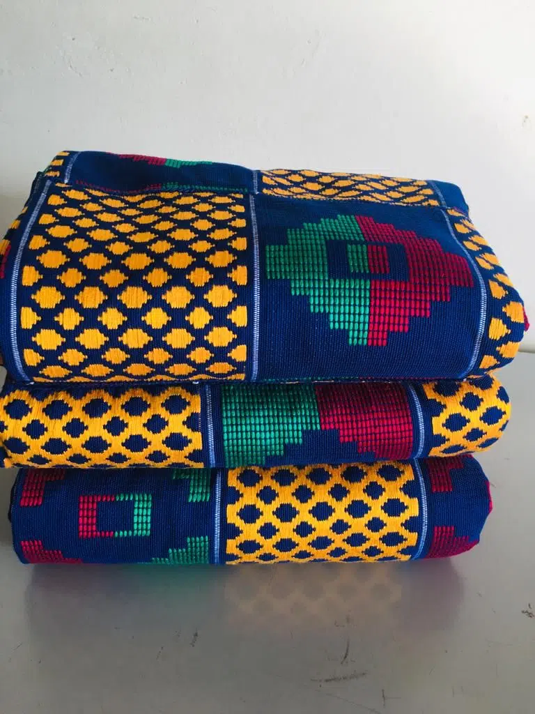 Blue Yellow Multi Handwoven Kente Cloth | Upfrica UK - African & Ankara Styles - main product image