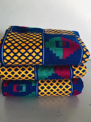 Blue Yellow Multi Handwoven Kente Cloth Upfrica | Upfrica United - African & Ankara Styles - main product image