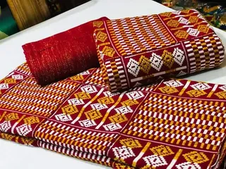 Red Yellow White Handwoven Kente Cloth Upfrica | Upfrica UK - African & Ankara Styles - main product image