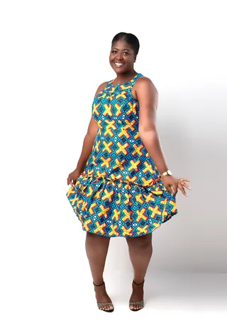 Abdallah Ankara African Print Sleeveless Flared Hem Dress Upfrica - Women's Fashion - main product image