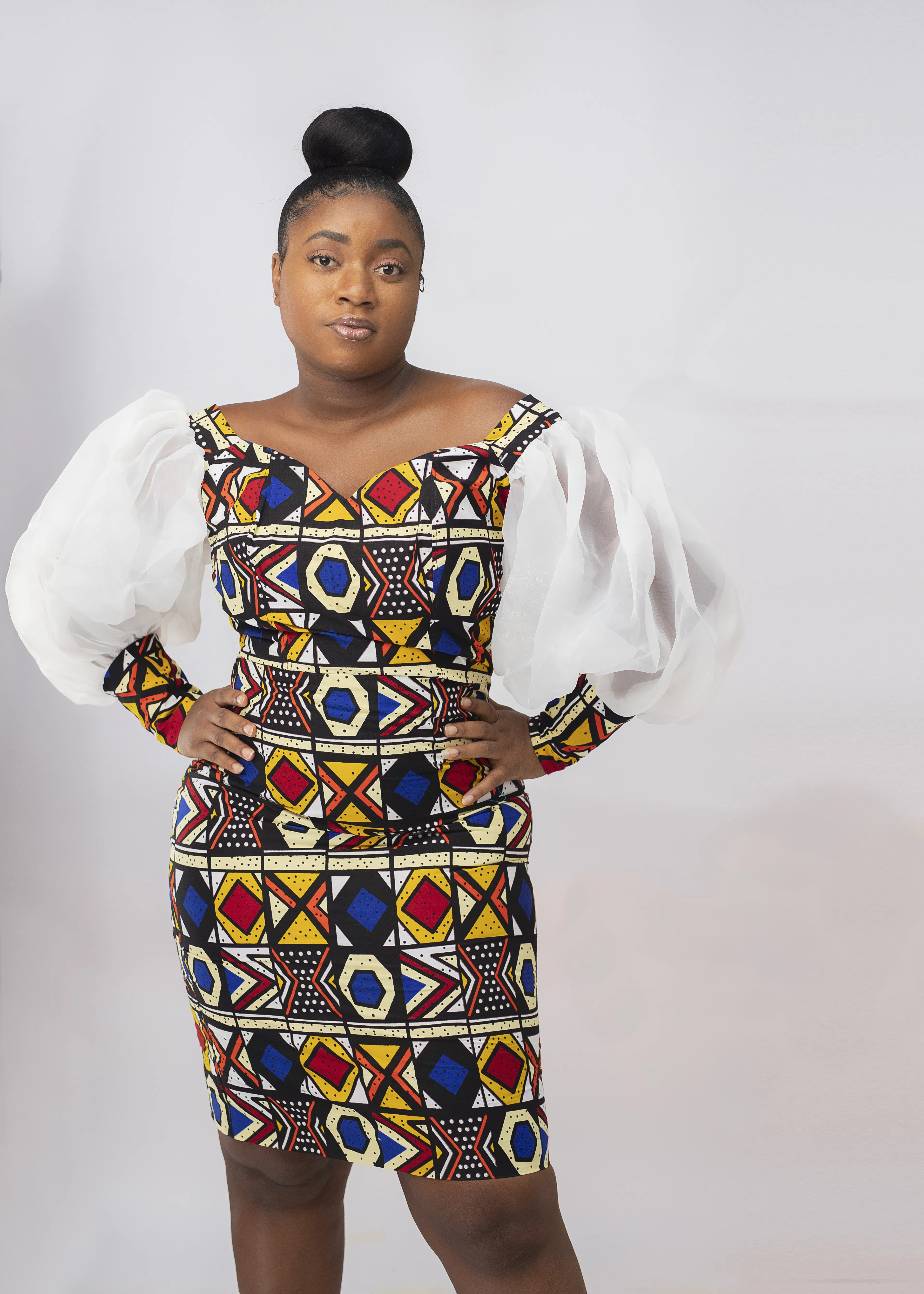 Kehinde Illusion Bodycon Elegant Dress in GB