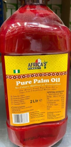 Africa's Palm Oil 2L bottle No colours, additives or preservatives in GB