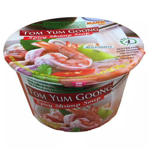 Mama Tom Yum Goong Spicy Shrimp Soup 70g x 6 Instant Rice Noodles in GB
