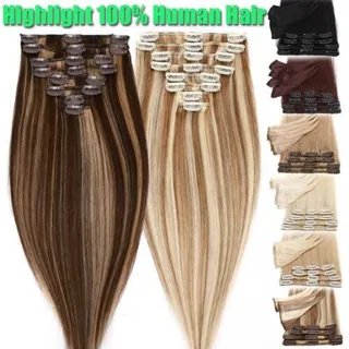 Clearance Human Hair Extensions Clip Real Remy Full Head Caramel - Wigs for Black Women & Afro Hair - main product image