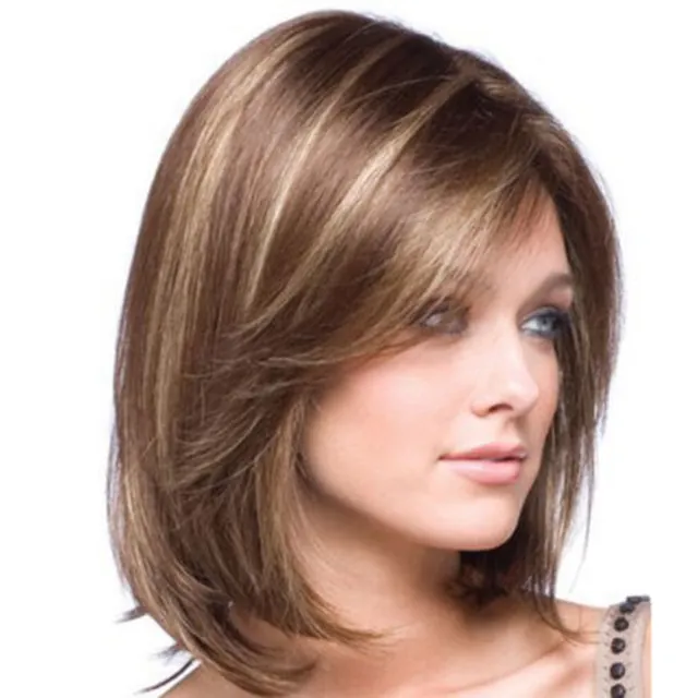 Women Ladies Real Natural Short Straight Hair Wigs BOB Style Cosplay Full Wig in GB