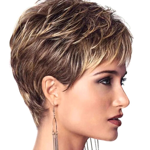 Women Real Natural Wig Ladies Short Straight Hair Bob With Bangs Full Wigs NH in GB