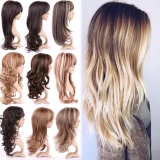 Fashion Long Curly Straight Wavy Full Hair Wigs Black Brown Blonde - Wigs for Black Women & Afro Hair - main product image