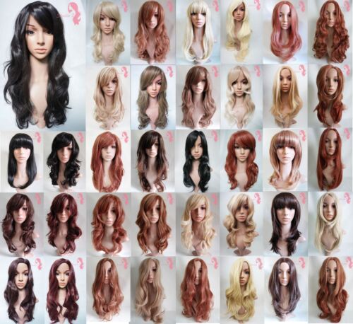 Ladies Full Wig LONG WAVY STRAIGHT - Brown Black Blonde Auburn Ombre studio7 in GB