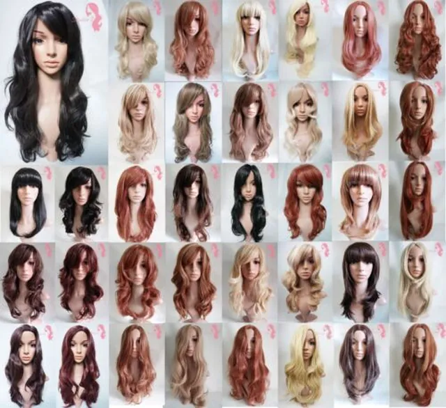 Ladies Full Wig LONG WAVY STRAIGHT - Brown Black Blonde Auburn Ombre studio7 in GB
