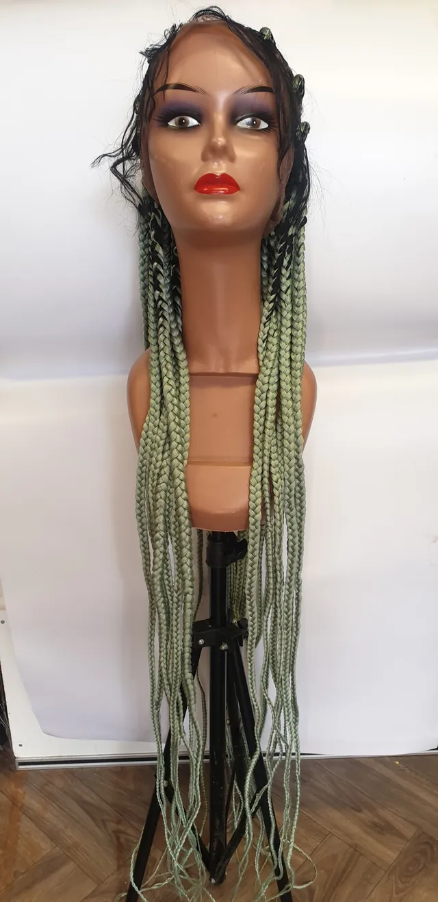 Braided Wig Greenish Synthetic 56inches | Buy in UK (brand-new) – Wigs for Black Women & Afro Hair in GB