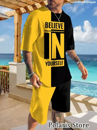 Arrival Summer Tracksuit Men Short Sleeve Shirt Shorts Piece Set - Groceries & Household - main product image