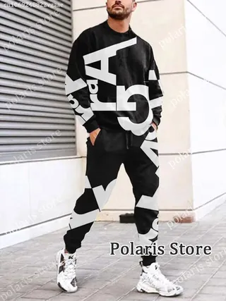 Summer Black Tracksuit Set Men Piece Outfit Long Sleeve Shirt - Groceries & Household - main product image