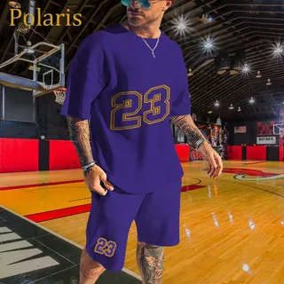 Men Basketball Jersey Tracksuit Set Short Sleeve Shirt Shorts Piece - Groceries & Household - main product image