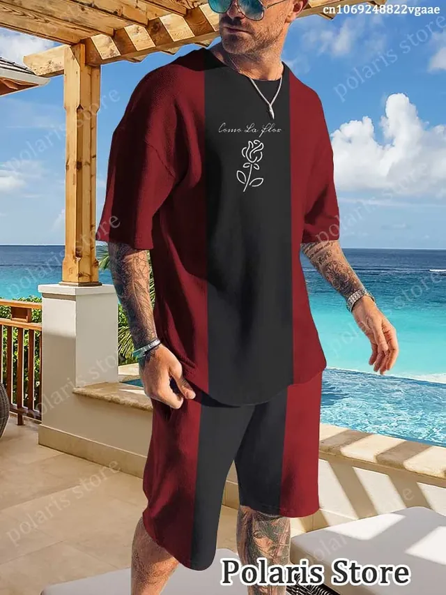 Gentleman Style Men T Shirt Set 2 Pieces Tracksuits Oversized Casual Summer Male Outfits Shorts Sport Suit Camisetas Ropa Hombre in GB