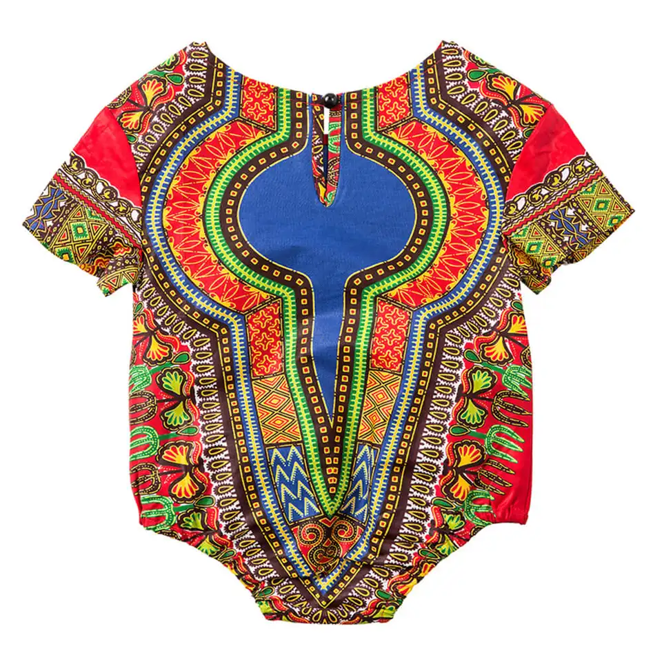 Kid Clothings Round Neck African Kids Fashion Dashiki Jumpsuit for Boys and Girls