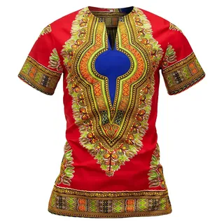 Men Top Ankara African Pattern Dashiki Short Sleeve Men's Tshirt - Men's Fashion - main product image
