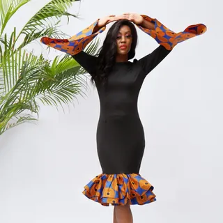 High Plus Size Womens Clothing Long Sleeved Round Collar Office - Dresses & Jumpsuits - main product image