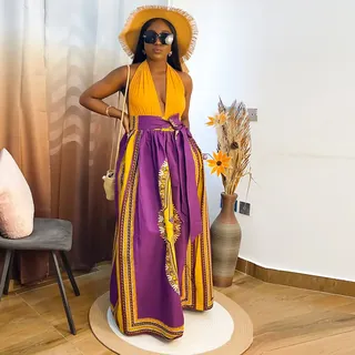 High African Maxi Skirt Traditional Dashiki Print Women Cotton Wax - Women's Fashion - main product image