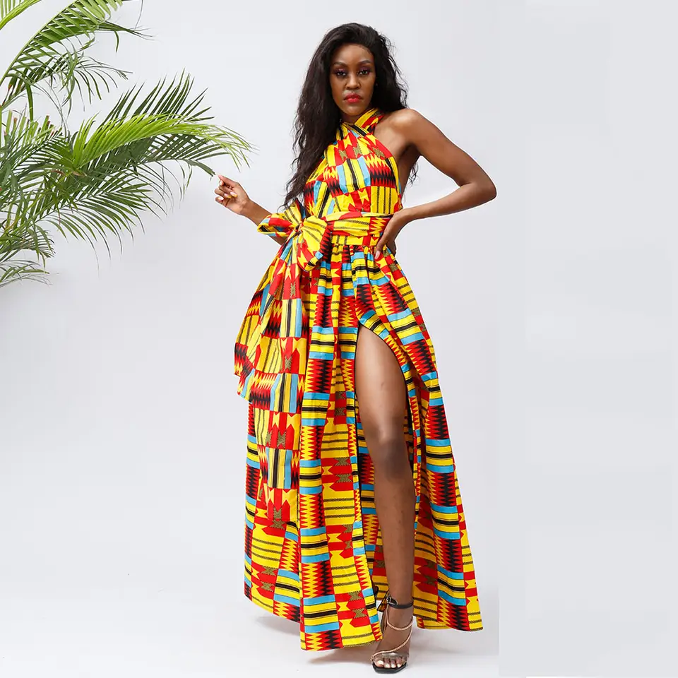 High Quality Brand Design African Printed Kente Wax Infinity Dress Sexy Maxi African Dresses For Women