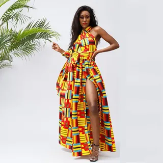 High Design African Printed Kente Wax Infinity Dress | Upfrica UK - Outdoor Lighting - main product image