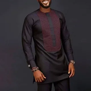 Style White Ethnic Nigerian Dresses Clothes Set Traditional Man - Men's Fashion - main product image