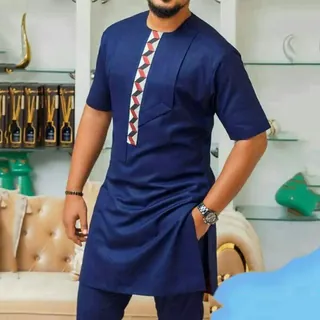 Dashiki Traditional Blooms Green Outfit Caftan Styles Plus Size - Men's Fashion - main product image