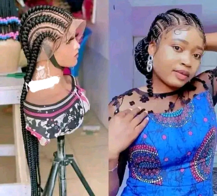 BIG PARTING ALL BACK BRAIDED WIG FOR LADIES