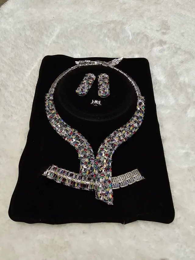 UNIQUE ZIRCONIA MULTICOLOUR JEWELLERY SET in GB
