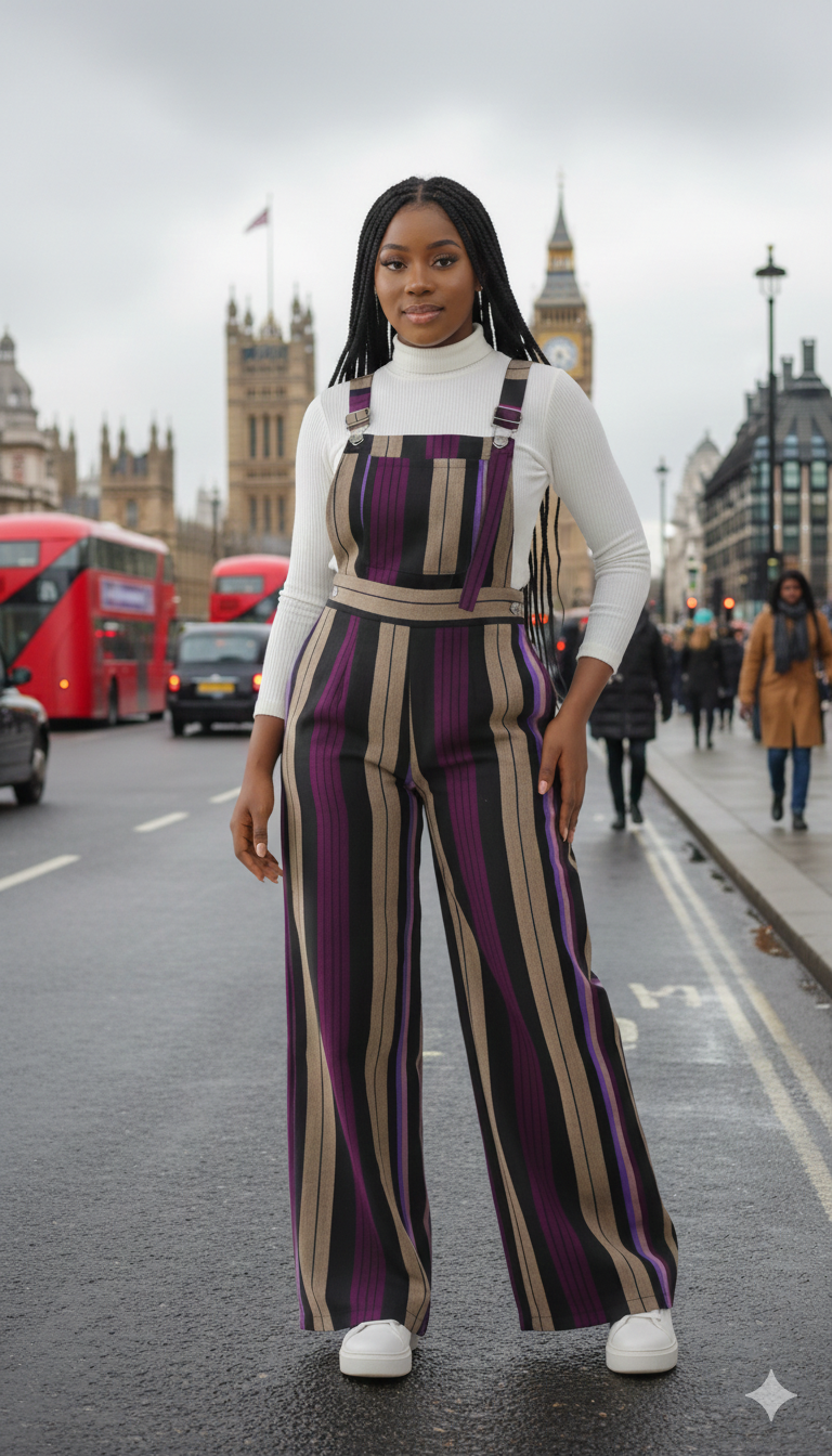 Dungarees  - African Print women pinafore jumpsuit wide leg