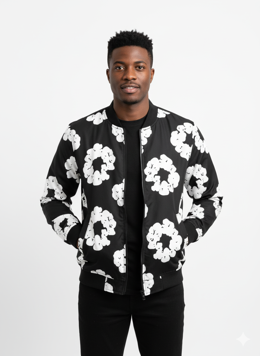 Bomber Jacket - Unisex African Print Bomber Jacket – Zip-Up, Well-Lined & Cosy