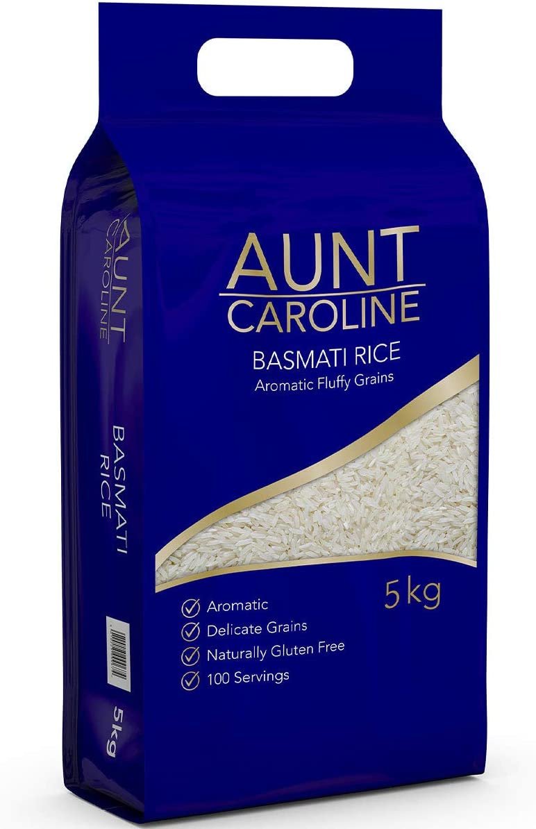 Aunt Caroline Rice 5KG Gluten Free Basmati Rice Fluffy Delicate Grains Pack of 5kg in GH