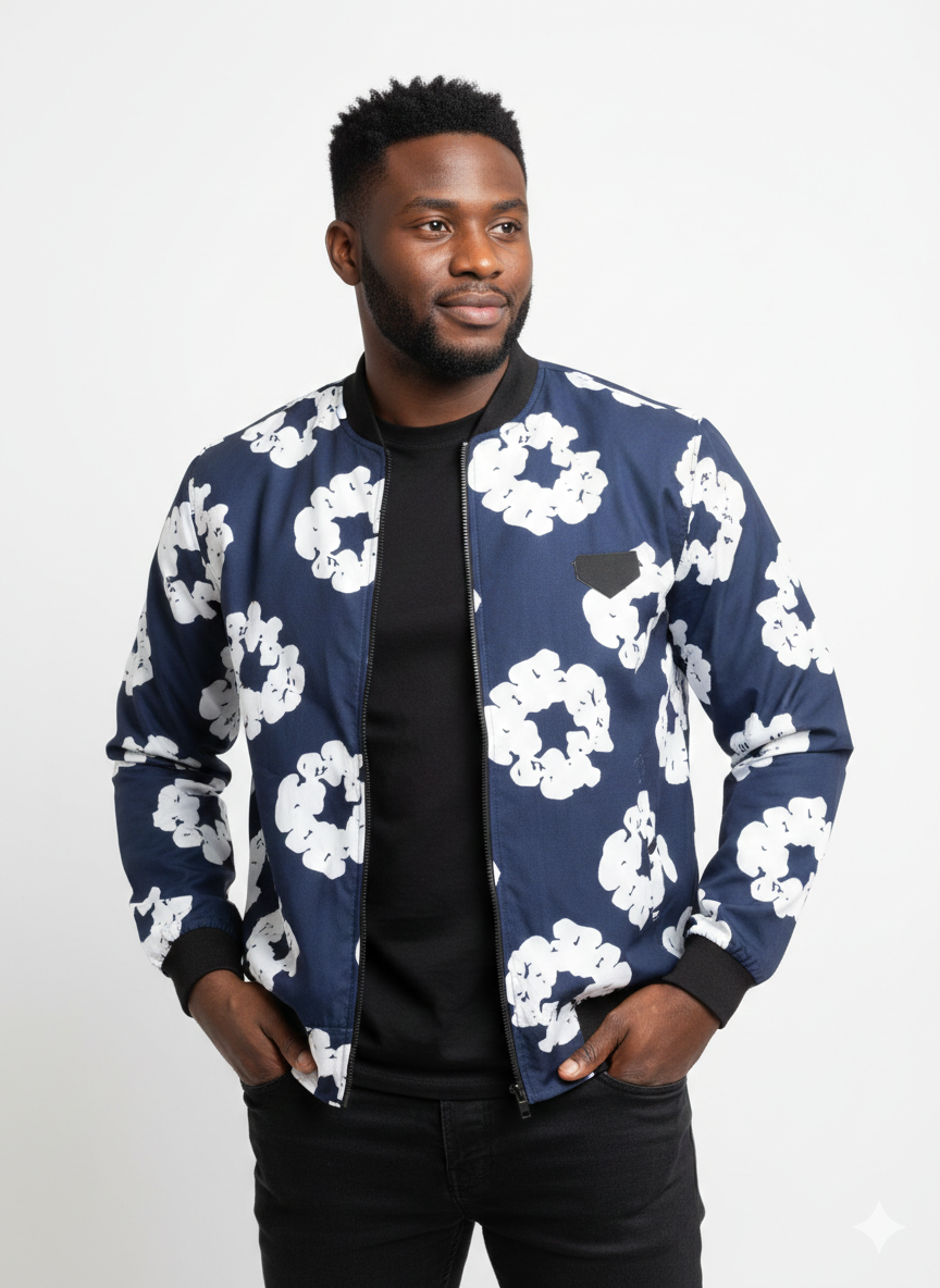 Bomber Jacket - Unisex African Print Bomber Jacket – Zip-Up, Well-Lined & Cosy