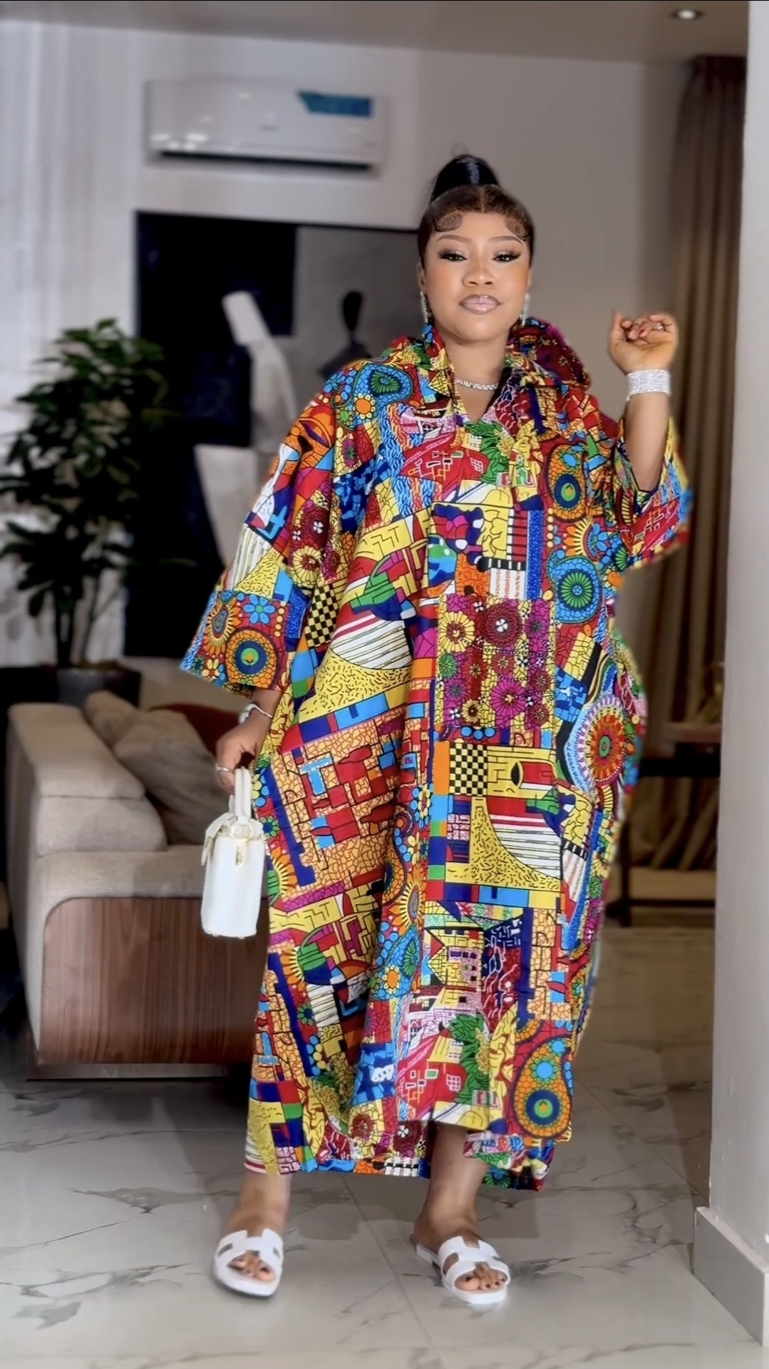 Luxury African Print Kaftan Dress for Women | Colourful Ankara Maxi Dress – UK