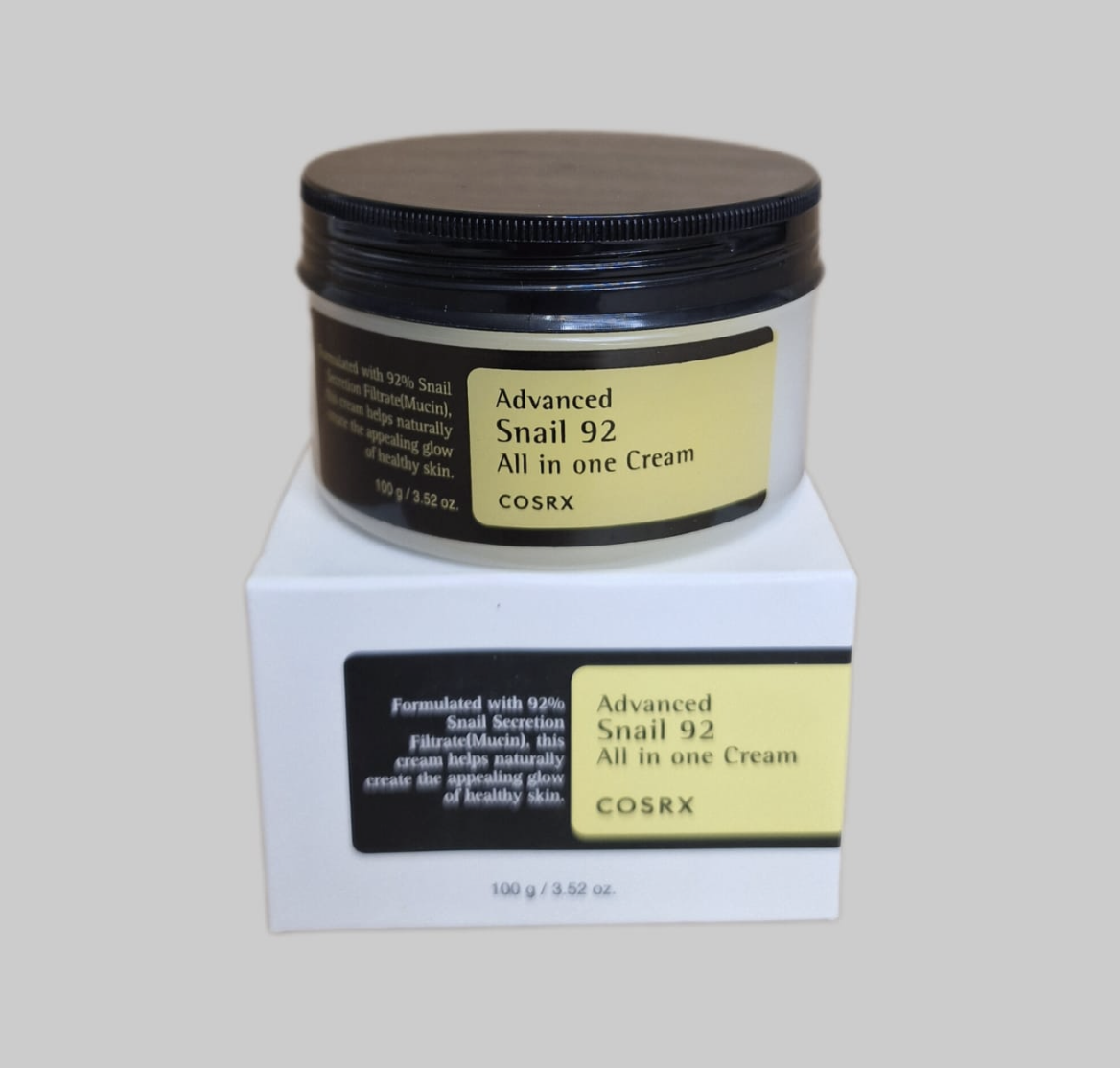 COSRX Advanced Snail 92 All In One Cream 100g – 92% Snail Mucin Moisturiser for Hydration & Skin Repair