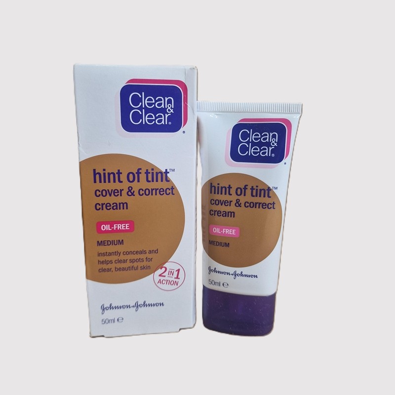 Clean & Clear Hint of Tint Cover & Correct Cream Medium - 50ml in GB