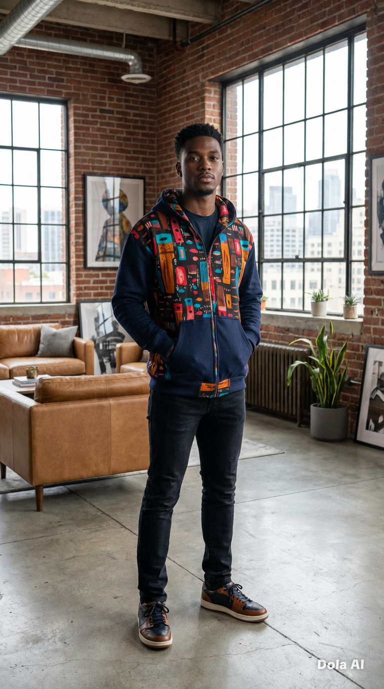Trendy Unisex Zip-Up Hoodie – Stylish Patterned Streetwear Jacket for Men & Women | Casual Fashion UK