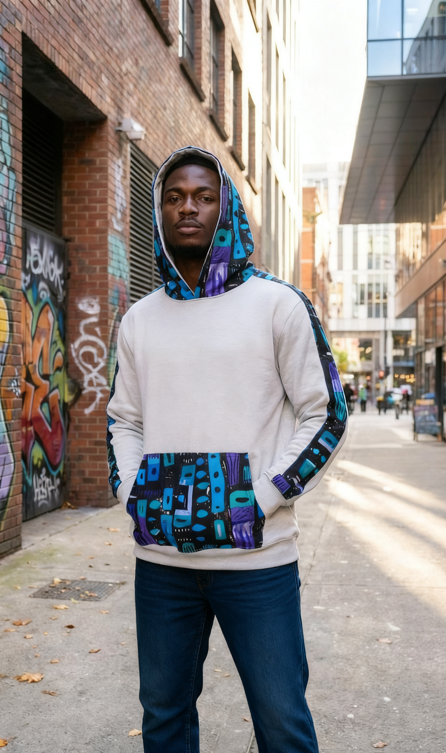 Trendy Unisex Pullover Hoodie – Bold Patterned Streetwear Hoodie for Men & Women | Casual Fashion UK
