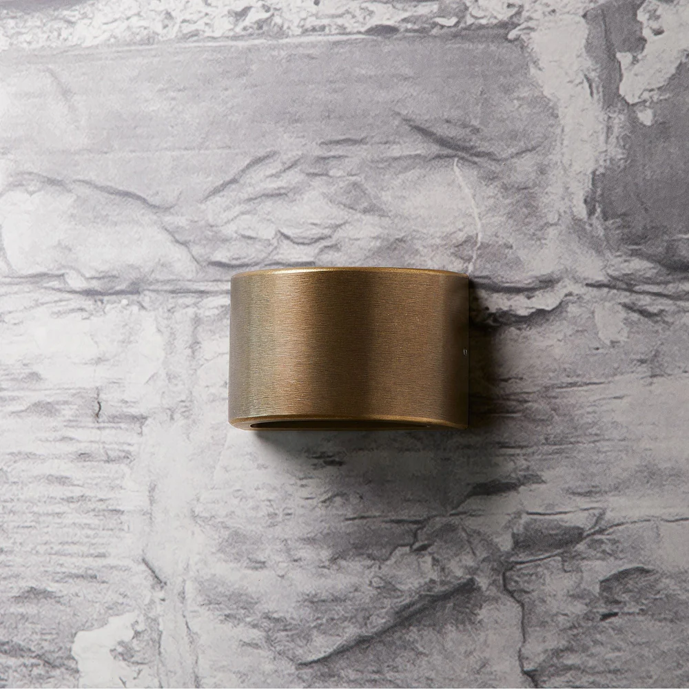 Fowey IP65 Curved Down Light in Aged Brass in GB