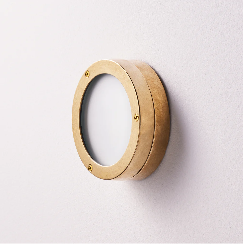 Saltwick IP54 Bulkhead in Natural Unlacquered Brass