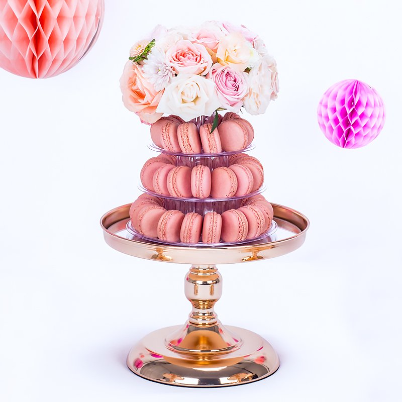 Silver-gold round hanging crystal beaded mirror dessert mini cup cake stand set wedding in GH