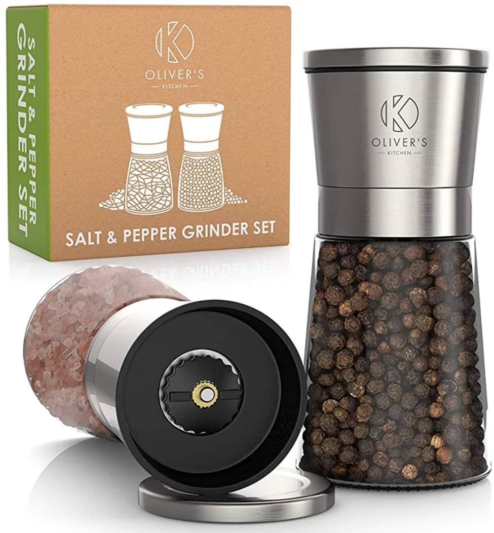 Salt and pepper grinder set dry blender Oliver's Kitchen