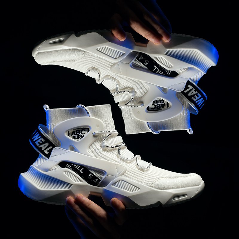 High-top Men`s Sneakers Shoes Lightweight Comfortable Men Trainers Breathable in GH