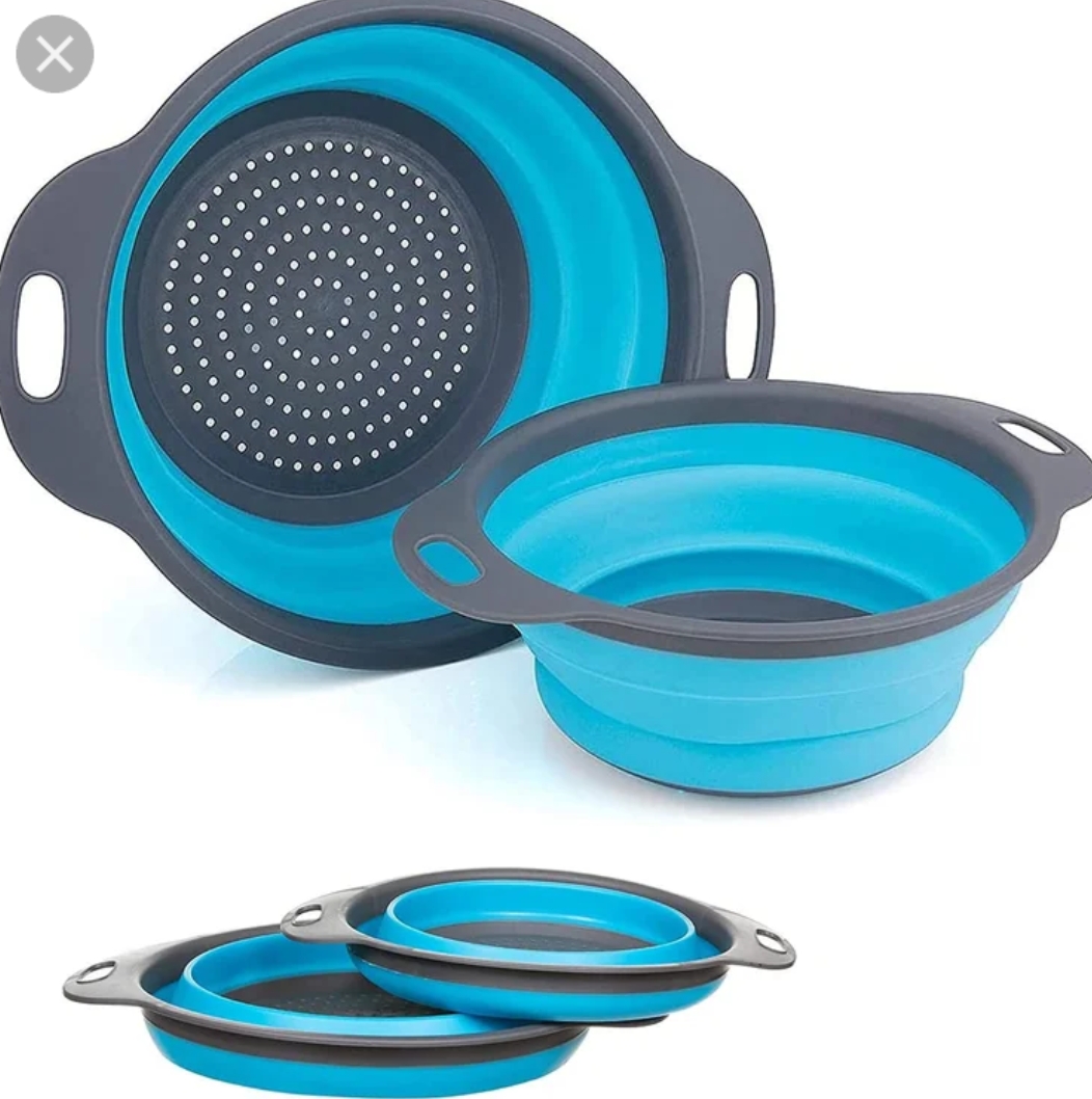 Colander Strainer 2pcs collapsible folding drain basket