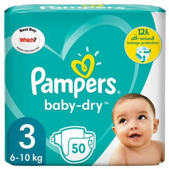 Asda Pampers Baby-Dry Size 3, 6kg To 10kg, 50 Nappies Per Pack in GH