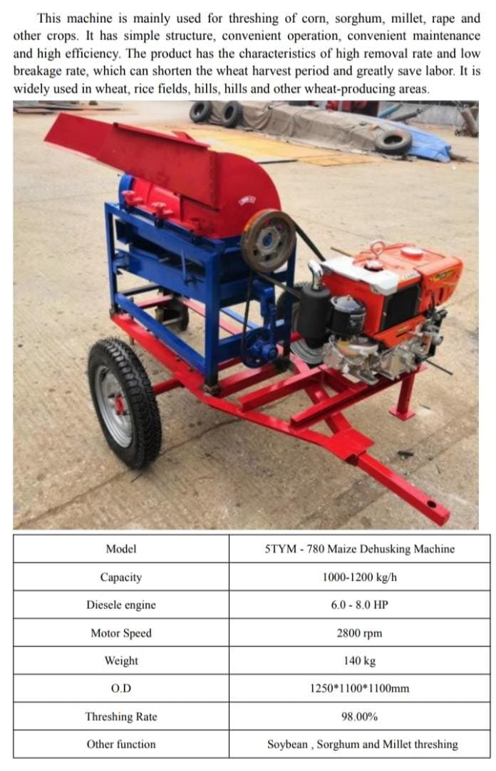 Multi Purpose Corn, Soyabeans, Beans,Rice and Millet Dehusker Machine in GH