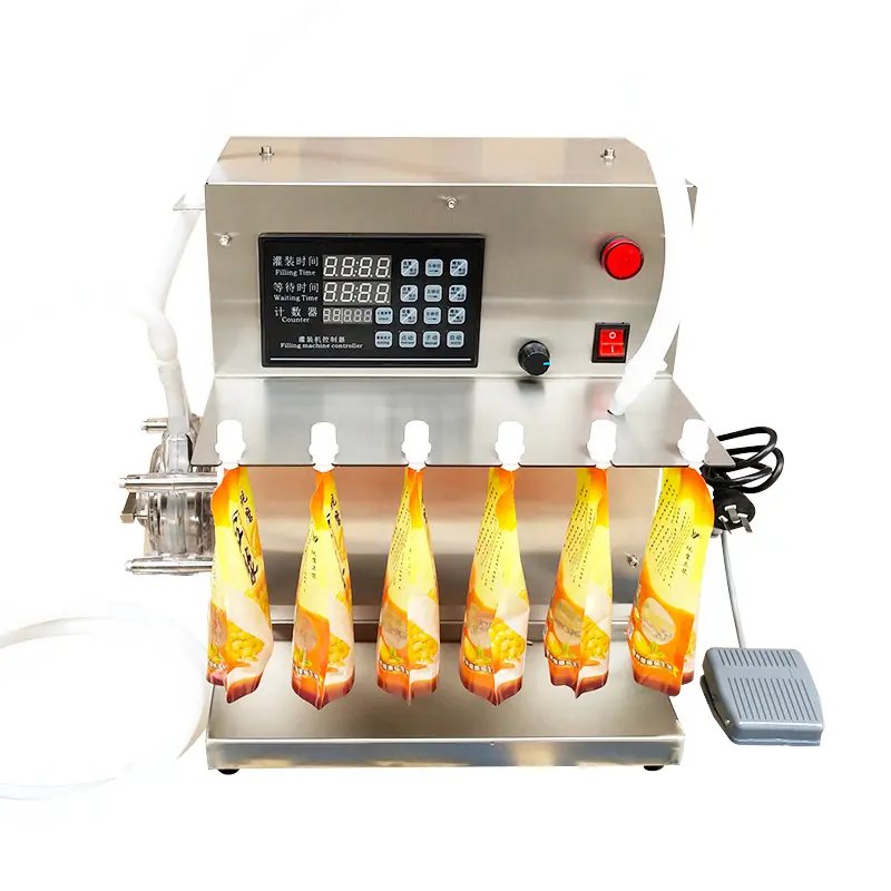 Small semi-automatic 8L peristaltic pump filling machine installed yoghurt freshly ground bean paste liquid tank in GH
