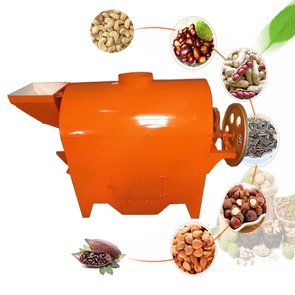 Automatic charcoal nuts seeds roaster/gas peanut soybean coffee bean roasting Machine