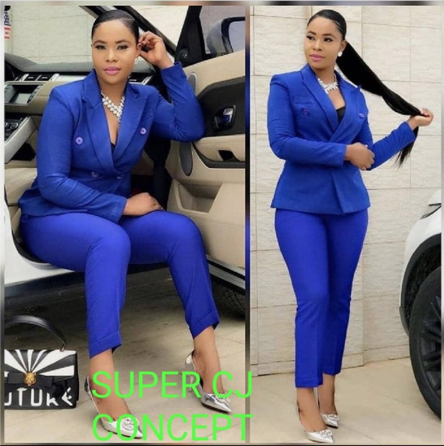 Ladies Clothing Office Wear Blue Women Top And Down in GH
